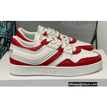 Celine Trainer Low Lace-up Sneakers In Calfskin White/Red 2022