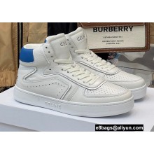 Celine Ct-01 "z" Trainer High Top Sneakers In Calfskin White/Blue 2022