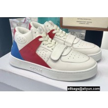 Celine Ct-02 Mid Sneakers With Velcro In Calfskin White/Red/Blue 2022