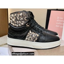 Jimmy Choo HAWAII HI TOP/F Trainers Sneakers Black with Crystal Embellishment 2022
