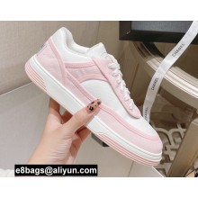Chanel Canvas Logo Sneakers White/Pink 2022