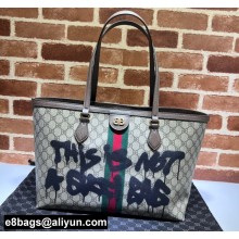Gucci x Balenciaga The Hacker Project Graffiti Medium Tote Bag 680125 GG Canvas Beige 2022