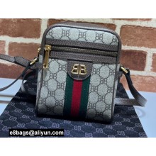 Gucci x Balenciaga The Hacker Project Shoulder Zip Bag 680129 GG Canvas Beige 2022