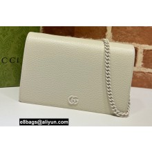 Gucci GG Marmont Chain Wallet 497985 Resin Hardware White 2022