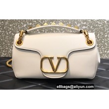 Valentino Stud Sign Nappa Shoulder Bag White 2022