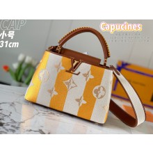 louis vuitton colourful striped canvas Capucines BB bag m57651 2021