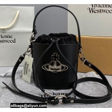 Vivienne Westwood Daisy Small Drawstring Bucket Bag Black