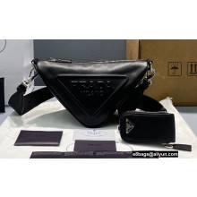 Prada Leather Triangle Shoulder Bag 1BH190 Black 2022