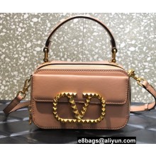 Valentino Alcove Rockstud Vlogo Leather Crossbody Bag Nude 2022