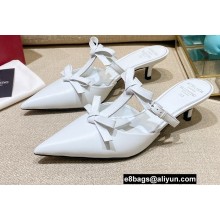 Valentino French Bows Leather Heel Mules White 2022