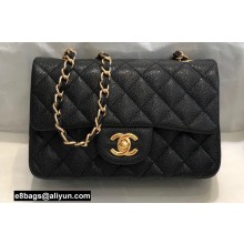 Chanel Small Classic Flap Handbag A01116 in Caviar Leather Black/Gold