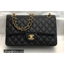 Chanel Medium Classic Flap Handbag A01112 in Caviar Leather Black/Gold