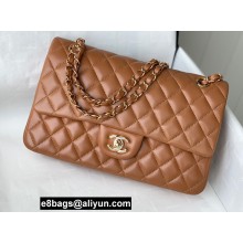 Chanel Medium Classic Flap Handbag A01112 in Lambskin Caramel/Gold