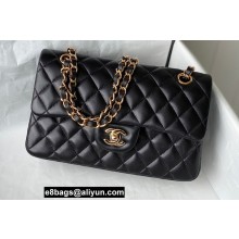 Chanel New Small Classic Flap Handbag A01113 in Lambskin Black/Gold