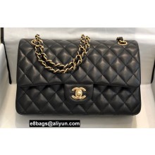 Chanel Medium Classic Flap Handbag A01112 in Lambskin Black/Gold
