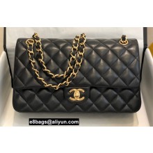 Chanel New Medium Classic Flap Handbag in Lambskin Black/Gold