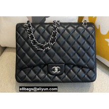 Chanel Maxi Classic Flap Handbag A58601 in Lambskin Black/Silver