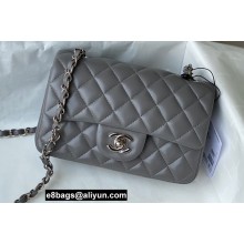 Chanel Mini Classic Flap Handbag A69900 in Lambskin Gray/Silver