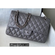 Chanel Medium Classic Flap Handbag A01112 in Lambskin Gray/Silver