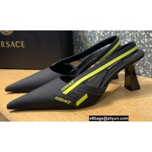 Versace Heel 7cm La Greca Signature Slingback Pumps Black 2022