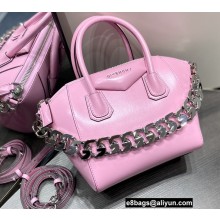 Givenchy Small Antigona Bag in Box Leather Pink with Chain