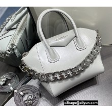 Givenchy Mini Antigona Bag in Box Leather White with Chain