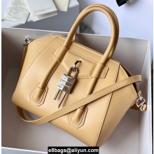 Givenchy Mini Antigona Lock Bag in Box Leather Beige