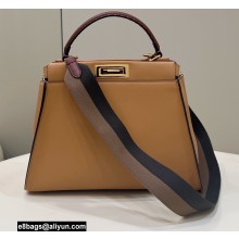 Fendi Peekaboo Iconic Medium Bag Brown in Calfskin Leather with FF Lining