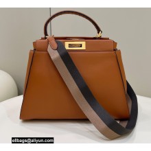 Fendi Peekaboo Iconic Medium Bag Caramel in Calfskin Leather with FF Lining