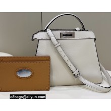 Fendi Peekaboo Iseeu Medium Bag in Selleria Romano Leather White