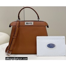Fendi Peekaboo Iseeu Medium Bag in Selleria Romano Leather Brown