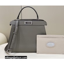 Fendi Peekaboo Iseeu Medium Bag in Selleria Romano Leather Gray