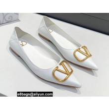 Valentino VLogo Signature Ballet Flats White