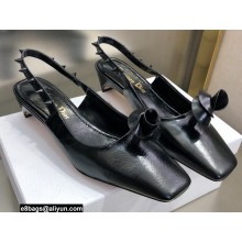 Dior Heel 1cm/3.5cm Rose Fantastique Slingback Flats/Pumps Black 2022