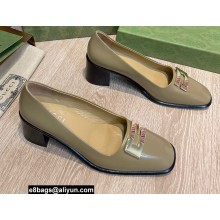 Gucci Heel 5.5cm Pumps Camel with Gold G 2022