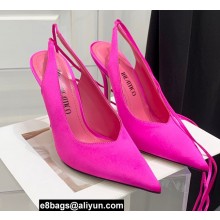 The Attico Heel 10.5cm Venus Slingback with Ankle Strap Satin Fuchsia