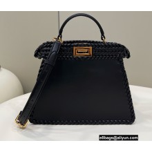 Fendi Peekaboo Iseeu Small Bag Black with decorative Stitching 2022