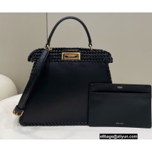 Fendi Peekaboo Iseeu Medium Bag Black with decorative Stitching 2022