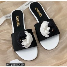 Chanel Grosgrain Camellia Mules Black/White 2022