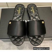 Chanel Satin Mules G38858 Black 2022