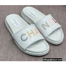Chanel Lambskin Mules G38933 White 2022