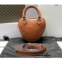 Celine MEDIUM HEART Bag in Smooth Calfskin Brown 2022