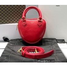 Celine MEDIUM HEART Bag in Smooth Calfskin Red 2022