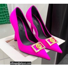 Versace Heel 10.5cm Crystal Medusa Pumps Satin Fuchsia 2022