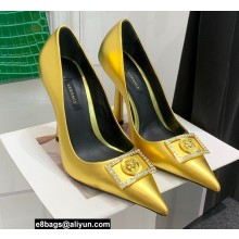 Versace Heel 10.5cm Crystal Medusa Pumps Calfskin Gold 2022