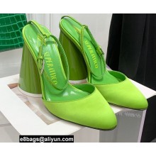 The Attico Heel 9.5cm Luz Slingbacks Satin Green 2022