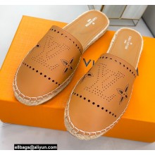 Louis Vuitton Perforated Calf Leather Starboard Flat Espadrilles Slippers Nude 2022