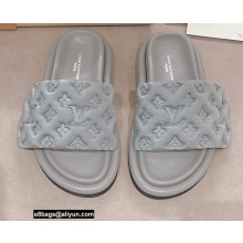 Louis Vuitton Pool Pillow Comfort Mules Monogram-embossed Technical Textile Gray 2022