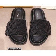 Louis Vuitton Pool Pillow Comfort Mules Monogram-embossed Technical Textile Black 2022