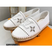 Louis Vuitton Perforated Calf Leather Starboard Flat Espadrilles White 2022